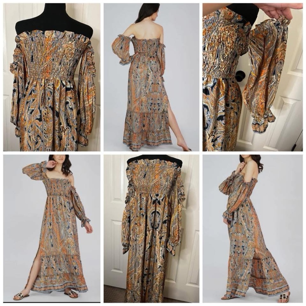 Bohemian Long Sleeve Maxi Dress